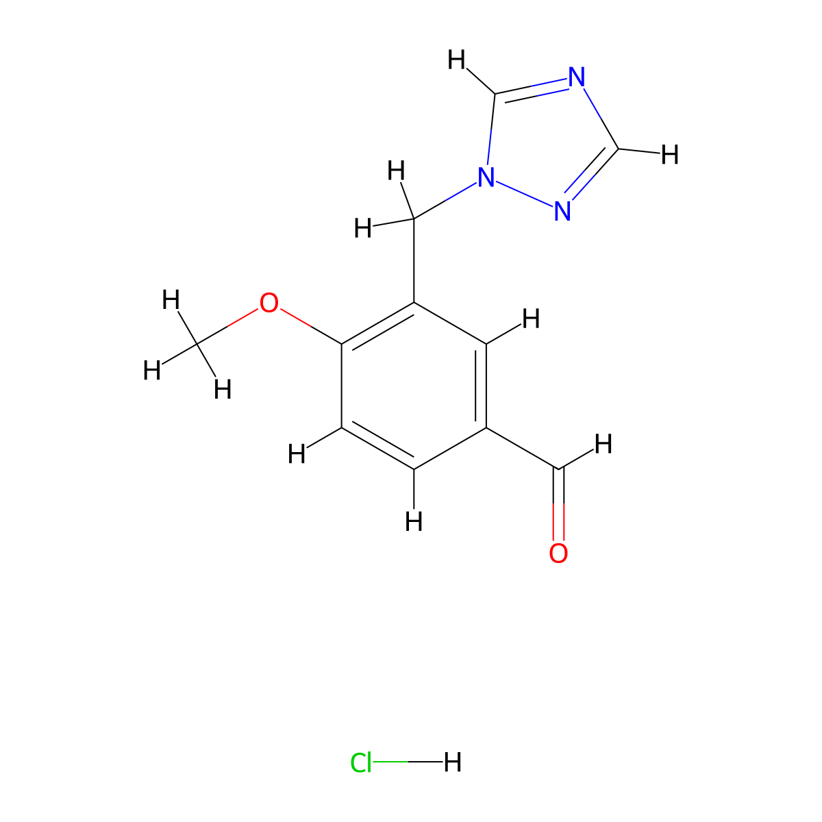 4-Methoxy-3-(1H-1,2,4-triazol-1-ylmethyl)benzaldehyde hydrochloride molecular structure, CAS 1185132-00-6