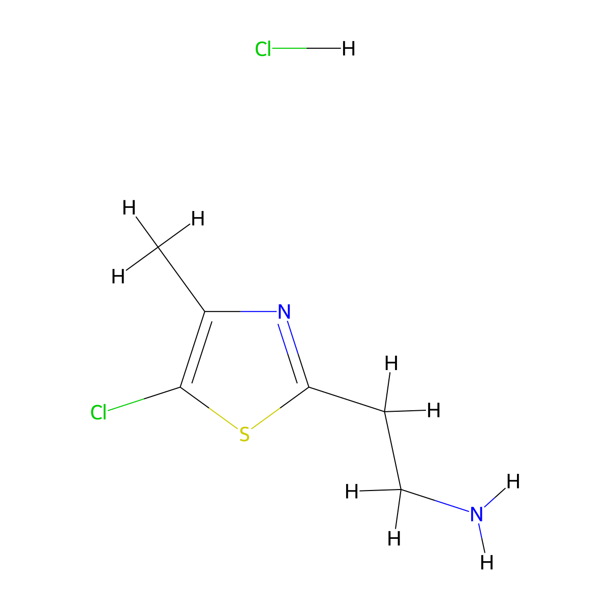 2-(5-Chloro-4-methylthiazol-2-yl)ethanamine hydrochloride molecular structure, CAS 1185132-75-5