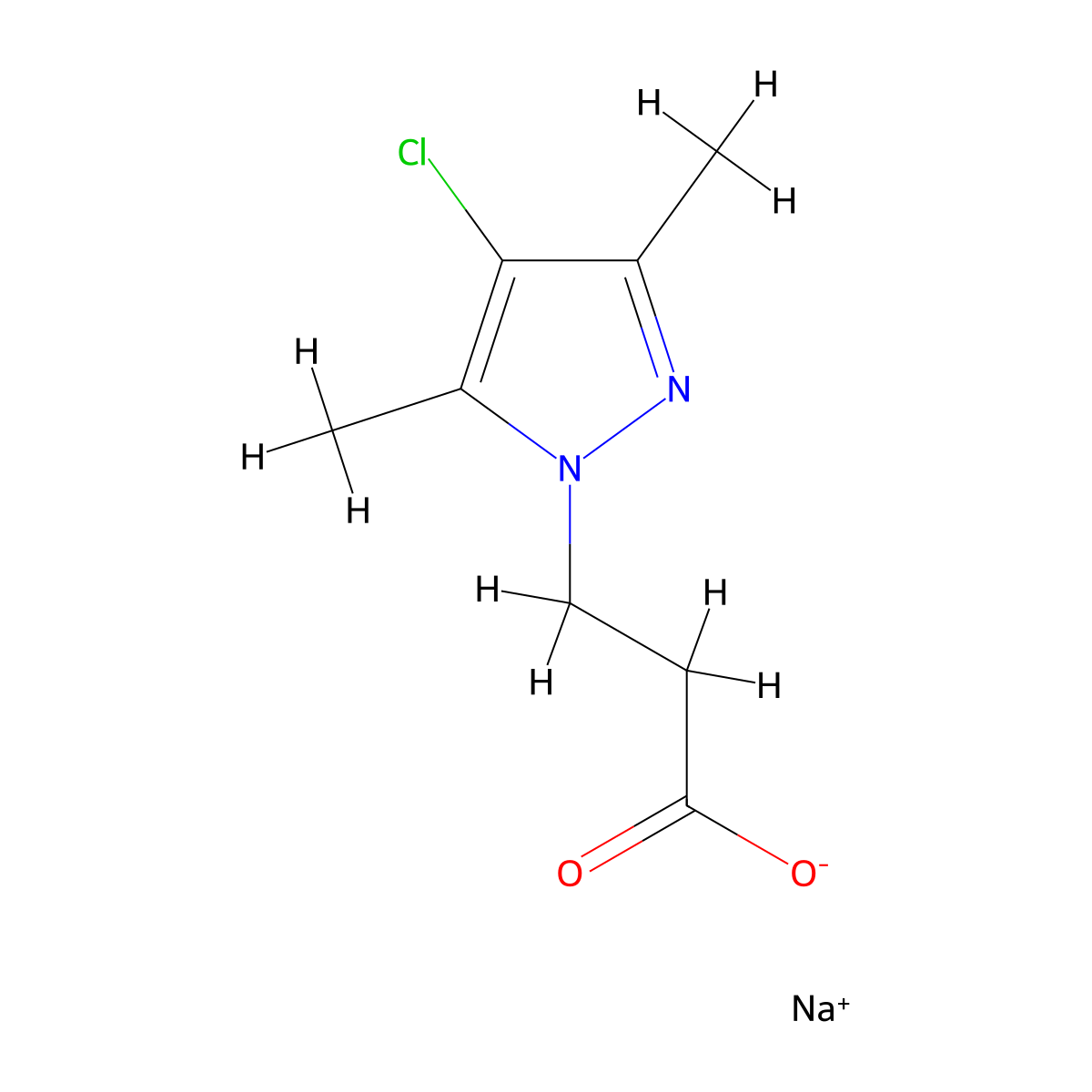 sodium 3-(4-chloro-3,5-dimethyl-1H-pyrazol-1-yl)propanoate molecular structure, CAS 1185133-24-7