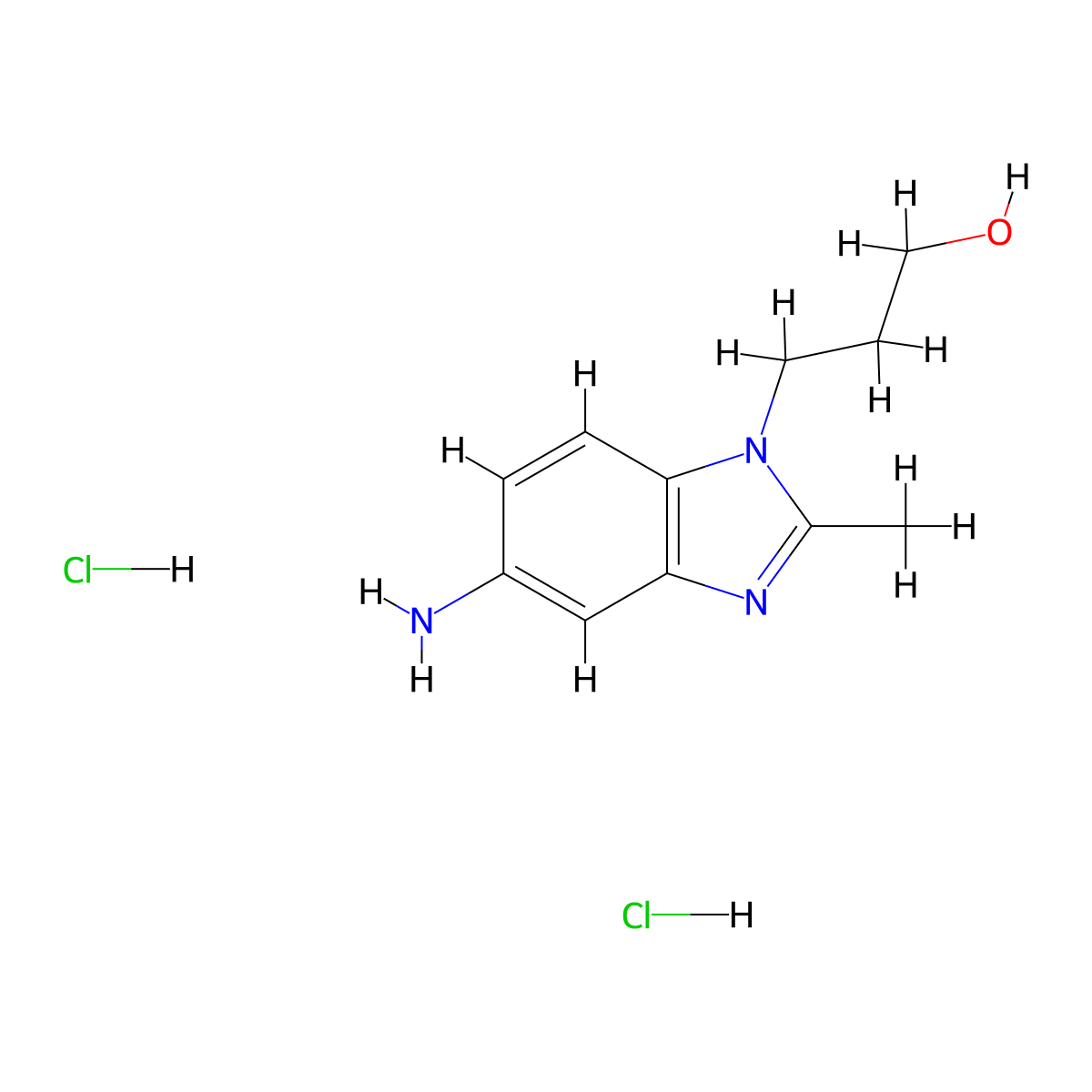 3-(5-Amino-2-methyl-benzoimidazol-1-YL)-propan-1-OL dihydrochloride molecular structure, CAS 1185134-22-8
