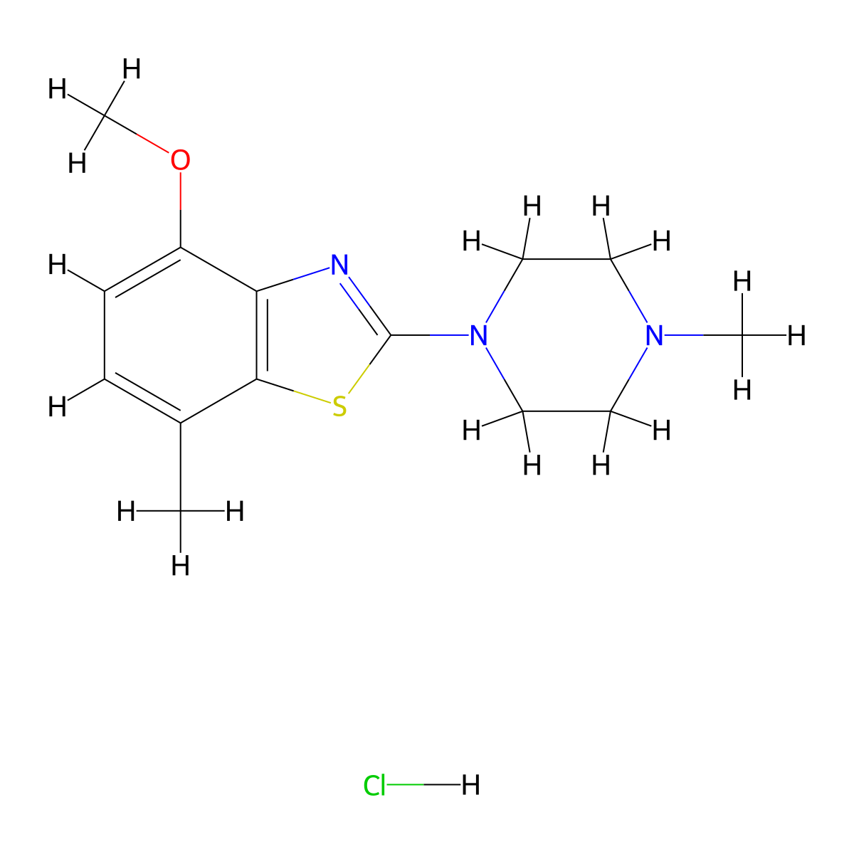 4-Methoxy-7-methyl-2-(4-methylpiperazin-1-yl)benzo[d]thiazole hydrochloride molecular structure, CAS 1185134-27-3