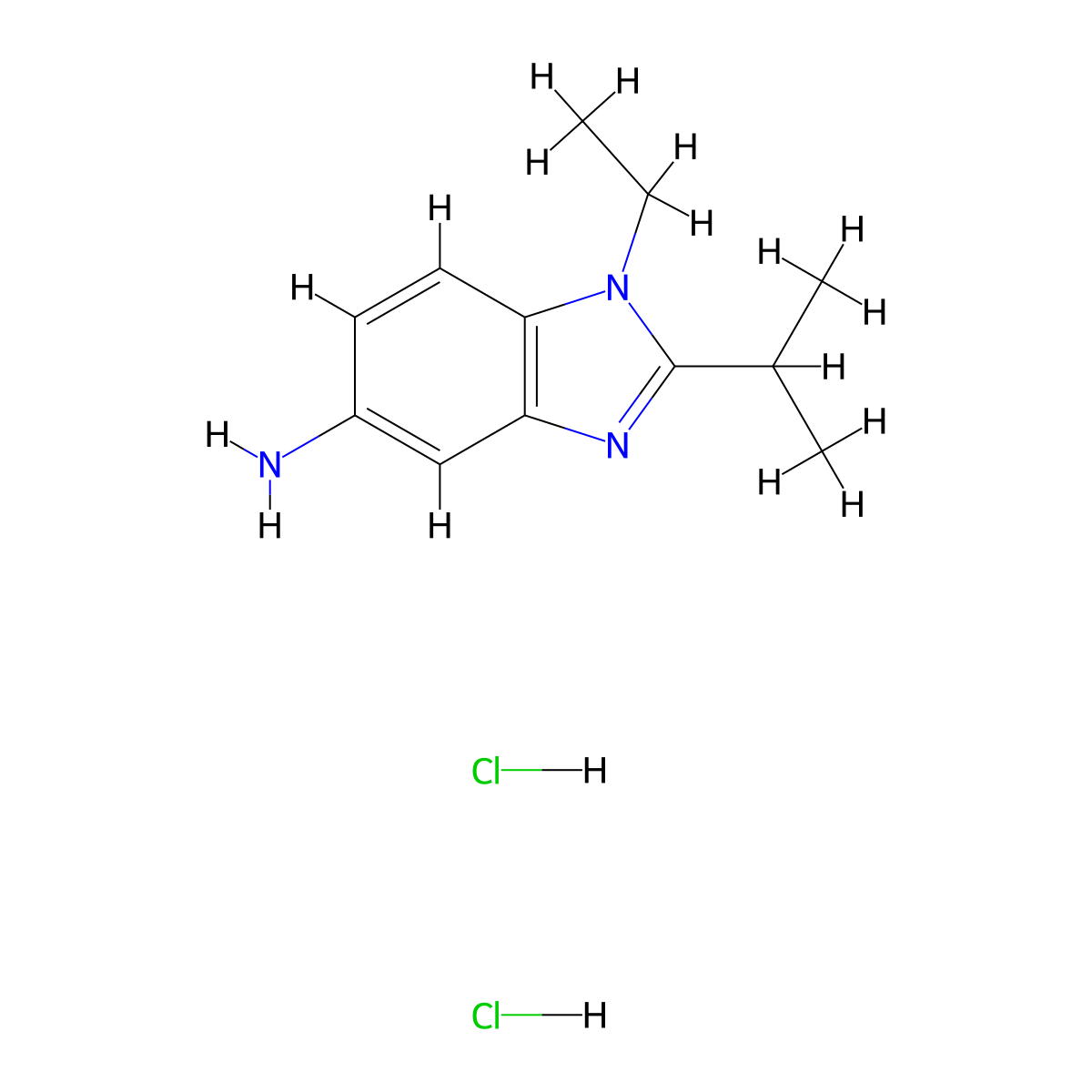 1-Ethyl-2-isopropyl-1h-benzoimidazol-5-ylamine dihydrochloride molecular structure, CAS 1185134-36-4