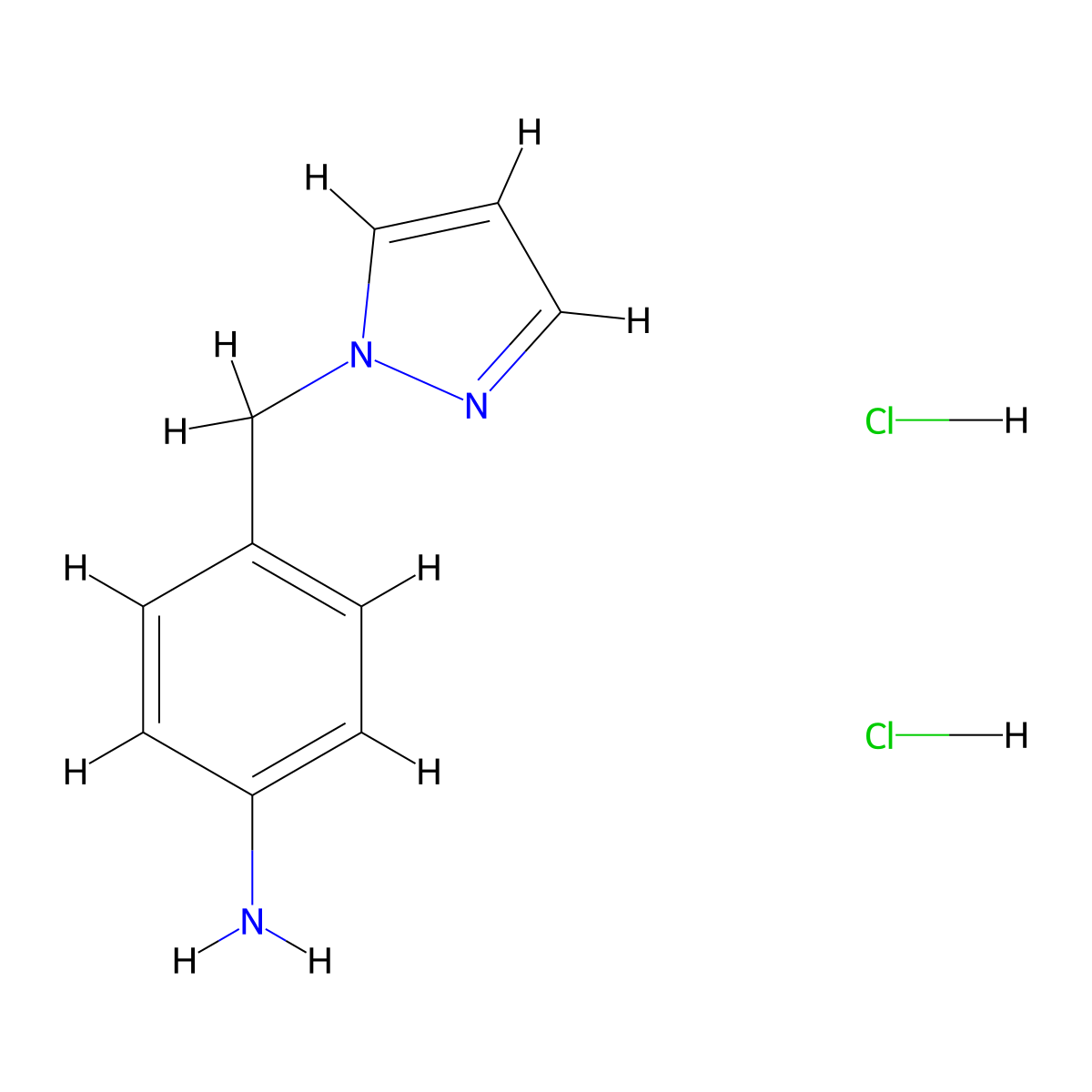 4-Pyrazol-1-ylmethyl-phenylamine dihydrochloride molecular structure, CAS 1185134-73-9