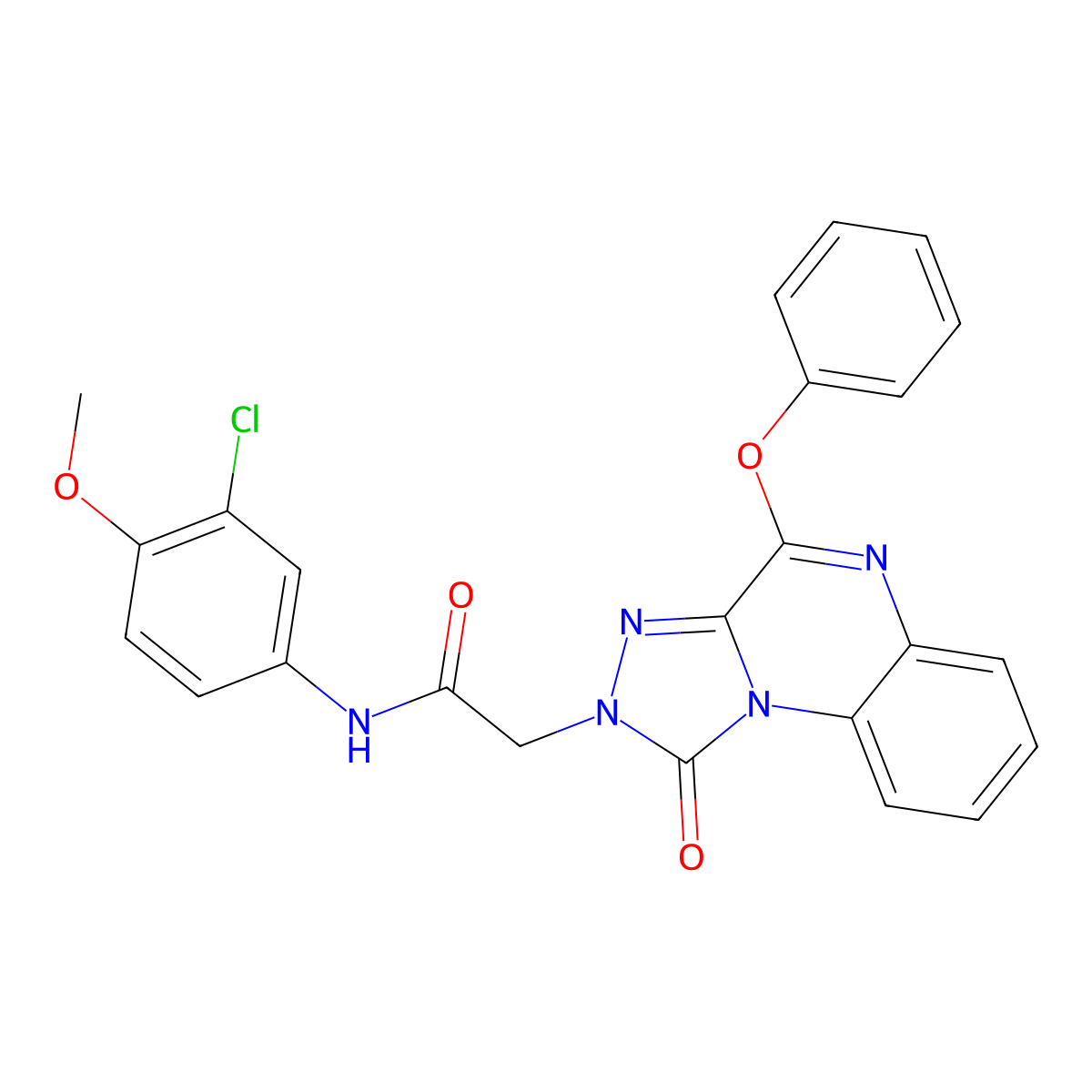 N-(3-Chloro-4-methoxyphenyl)-2-{1-oxo-4-phenoxy-1H,2H-[1,2,4]triazolo[4,3-A]quinoxalin-2-YL}acetamide molecular structure, CAS 1185135-32-3