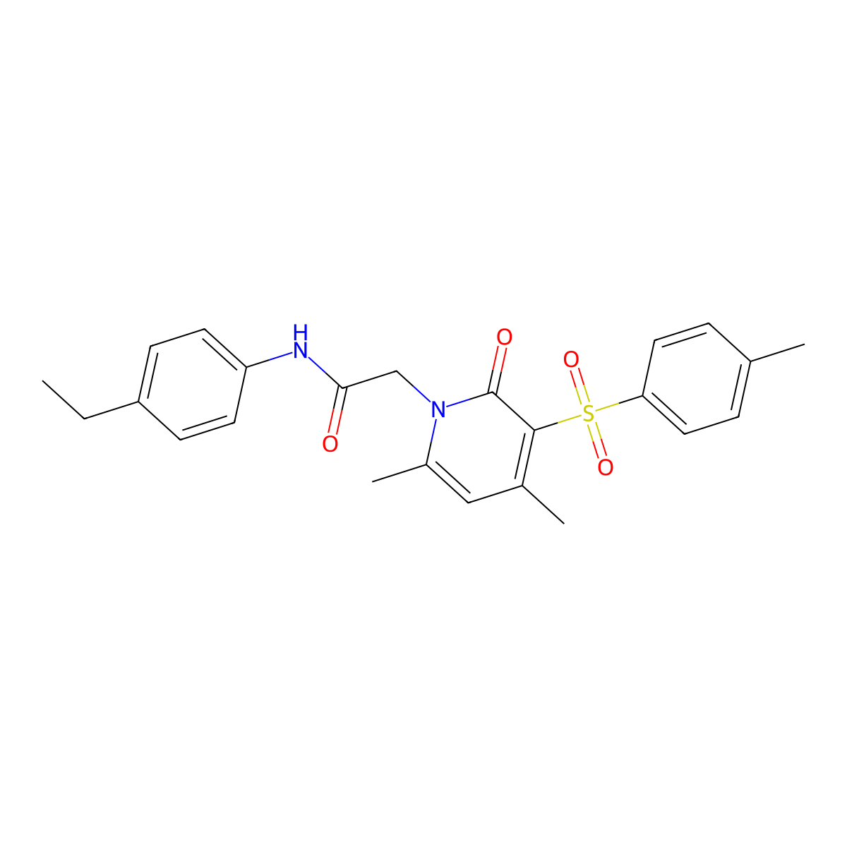 2-(4,6-dimethyl-2-oxo-3-tosylpyridin-1(2H)-yl)-N-(4-ethylphenyl)acetamide molecular structure, CAS 1185135-59-4