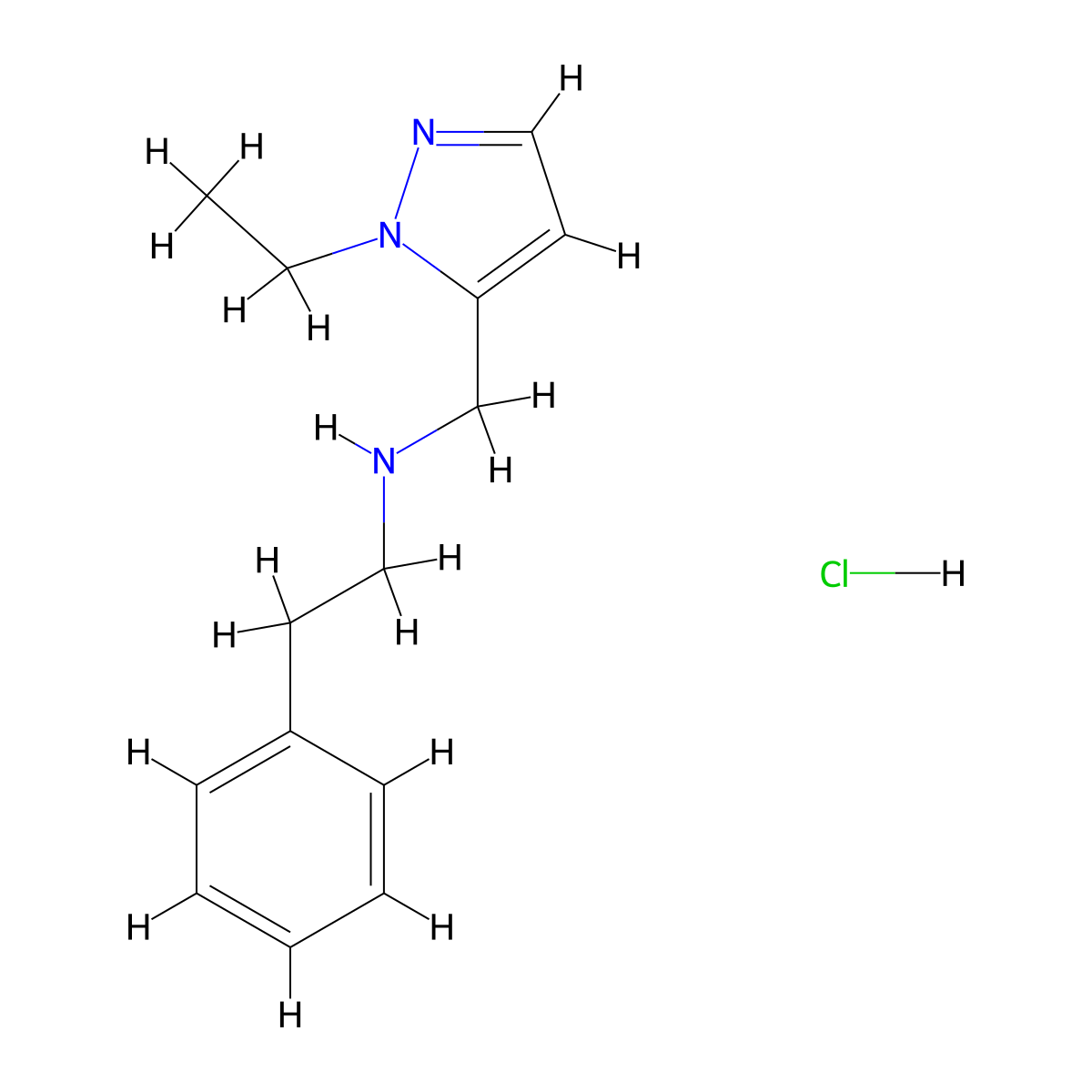 N-[(1-Ethyl-1H-pyrazol-5-yl)methyl]-N-(2-phenylethyl)amine hydrochloride molecular structure, CAS 1185135-91-4