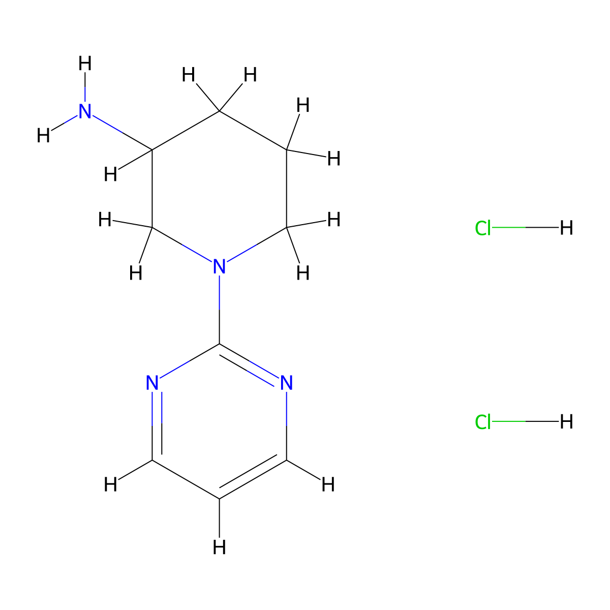 1-(Pyrimidin-2-YL)piperidin-3-amine dihydrochloride molecular structure, CAS 1185136-14-4