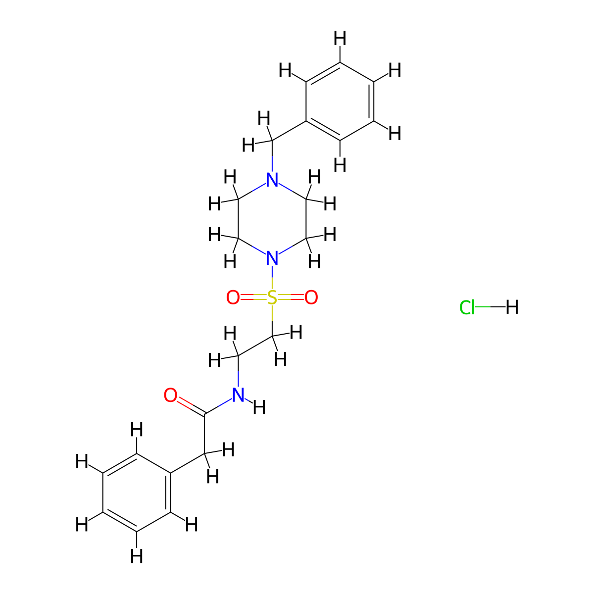 N-(2-((4-benzylpiperazin-1-yl)sulfonyl)ethyl)-2-phenylacetamide hydrochloride molecular structure, CAS 1185137-46-5