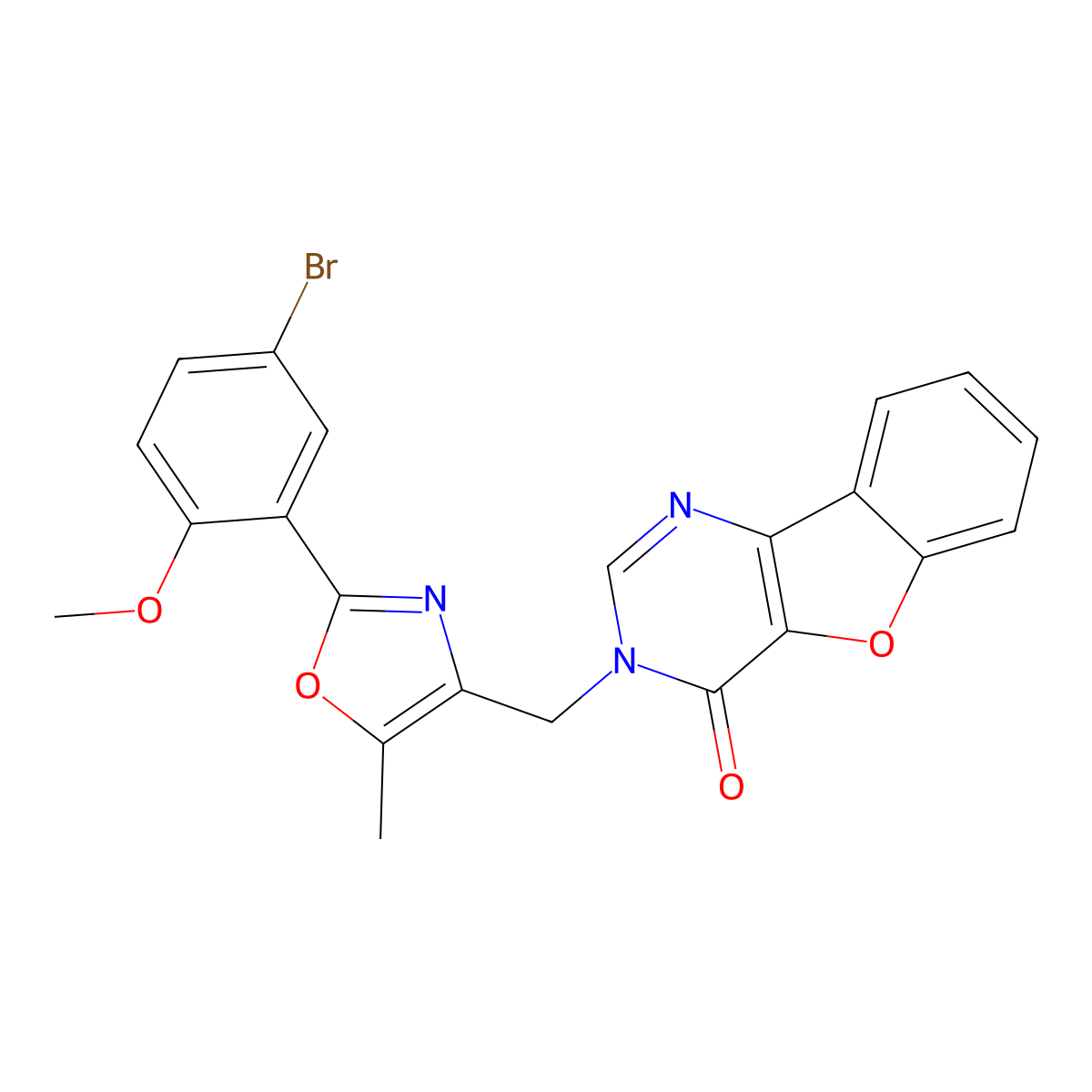 3-((2-(5-bromo-2-methoxyphenyl)-5-methyloxazol-4-yl)methyl)benzofuro[3,2-d]pyrimidin-4(3H)-one molecular structure, CAS 1185138-14-0