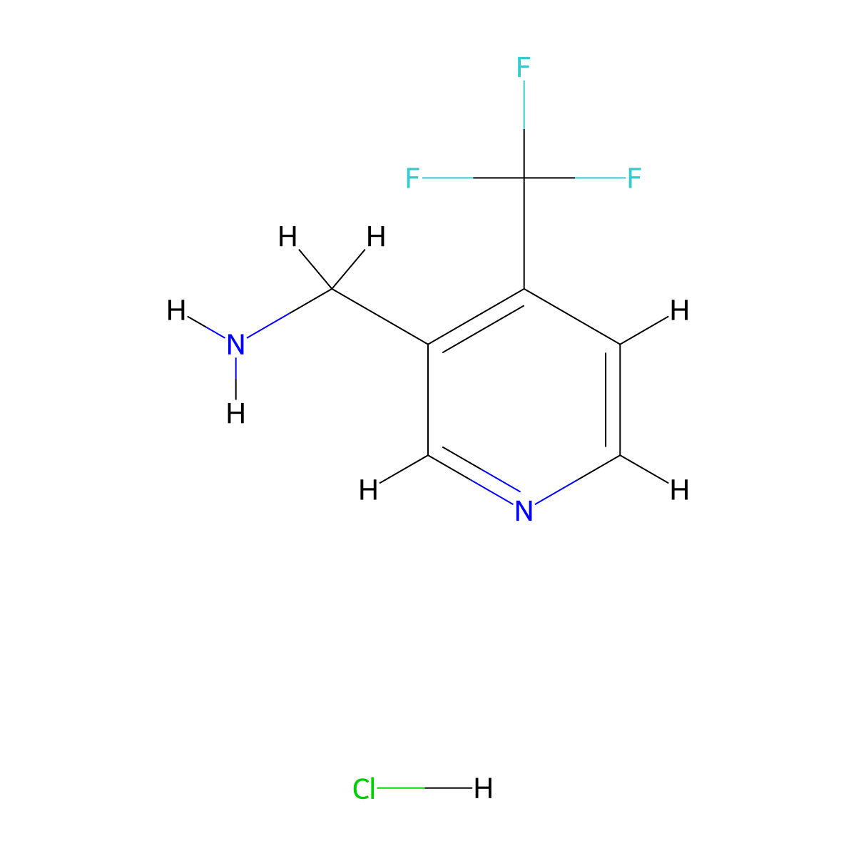 [4-(Trifluoromethyl)pyridin-3-yl]methanamine hydrochloride molecular structure, CAS 1185138-23-1