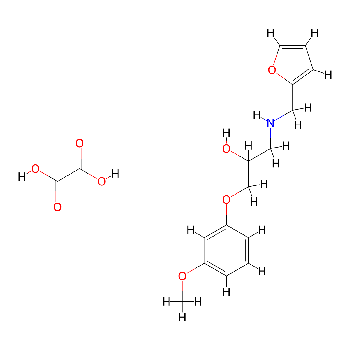 1-((Furan-2-ylmethyl)amino)-3-(3-methoxyphenoxy)propan-2-ol oxalate molecular structure, CAS 1185138-68-4