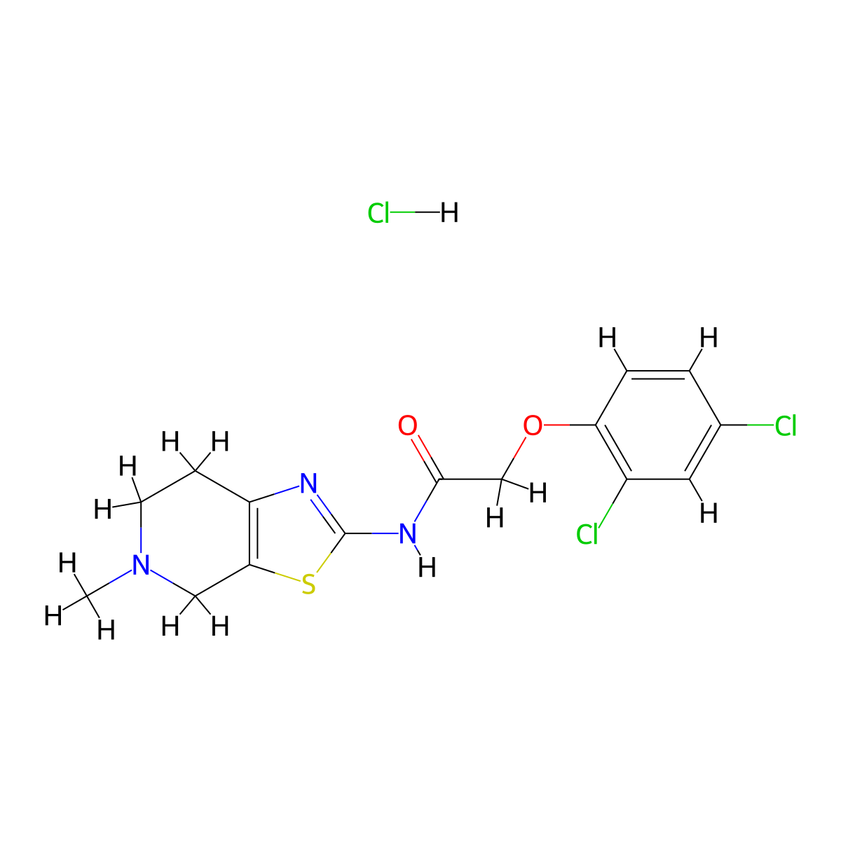 2-(2,4-dichlorophenoxy)-N-(5-methyl-4,5,6,7-tetrahydrothiazolo[5,4-c]pyridin-2-yl)acetamide hydrochloride molecular structure, CAS 1185139-52-9