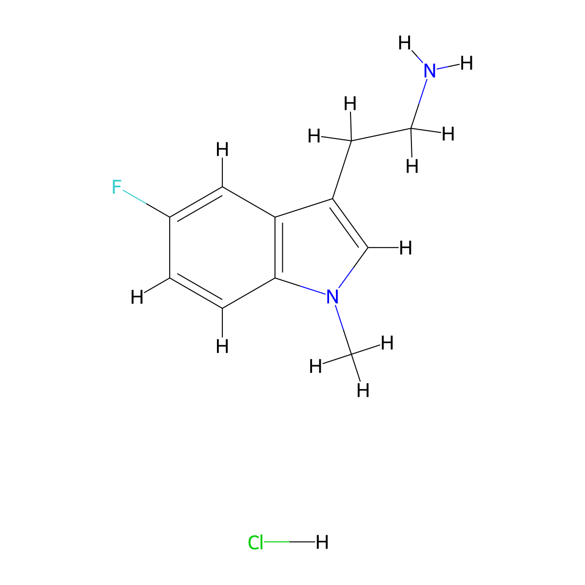 2-(5-Fluoro-1-methyl-1H-indol-3-yl)-ethylamine hydrochloride molecular structure, CAS 1185142-42-0