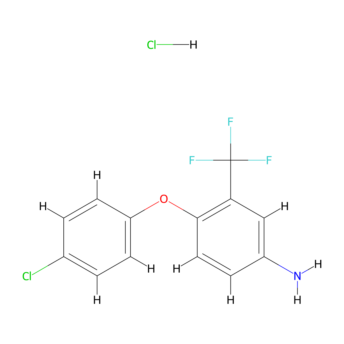 4-(4-Chlorophenoxy)-3-(trifluoromethyl)aniline hydrochloride molecular structure, CAS 1185143-03-6