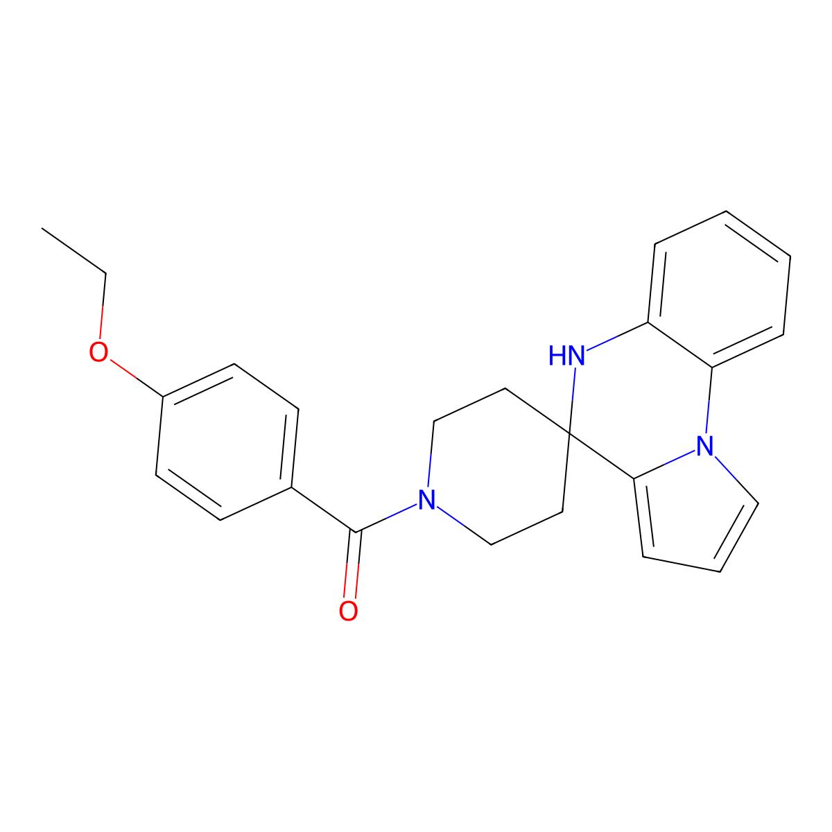 1-(4-Ethoxybenzoyl)-5'H-spiro[piperidine-4,4'-pyrrolo[1,2-A]quinoxaline] molecular structure, CAS 1185143-05-8