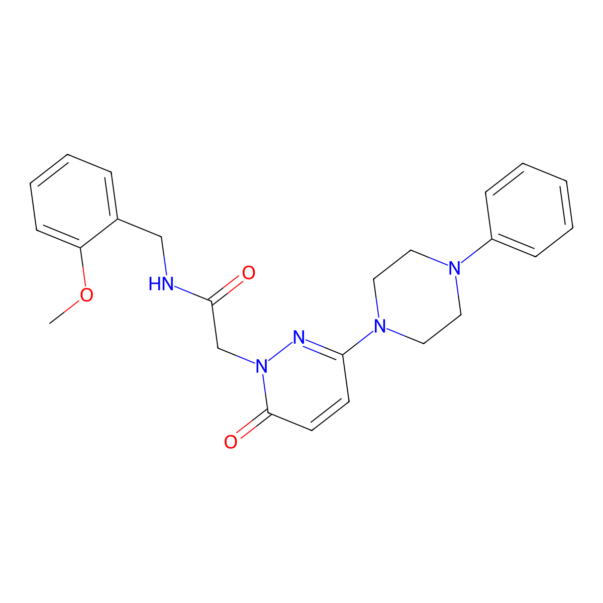 N-(2-methoxybenzyl)-2-[6-oxo-3-(4-phenylpiperazin-1-yl)pyridazin-1(6H)-yl]acetamide molecular structure, CAS 1185144-04-0