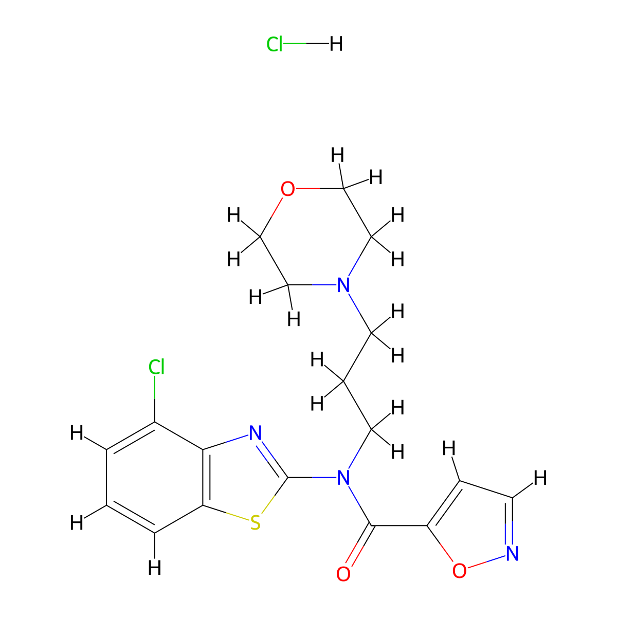 N-(4-chlorobenzo[d]thiazol-2-yl)-N-(3-morpholinopropyl)isoxazole-5-carboxamide hydrochloride molecular structure, CAS 1185146-40-0