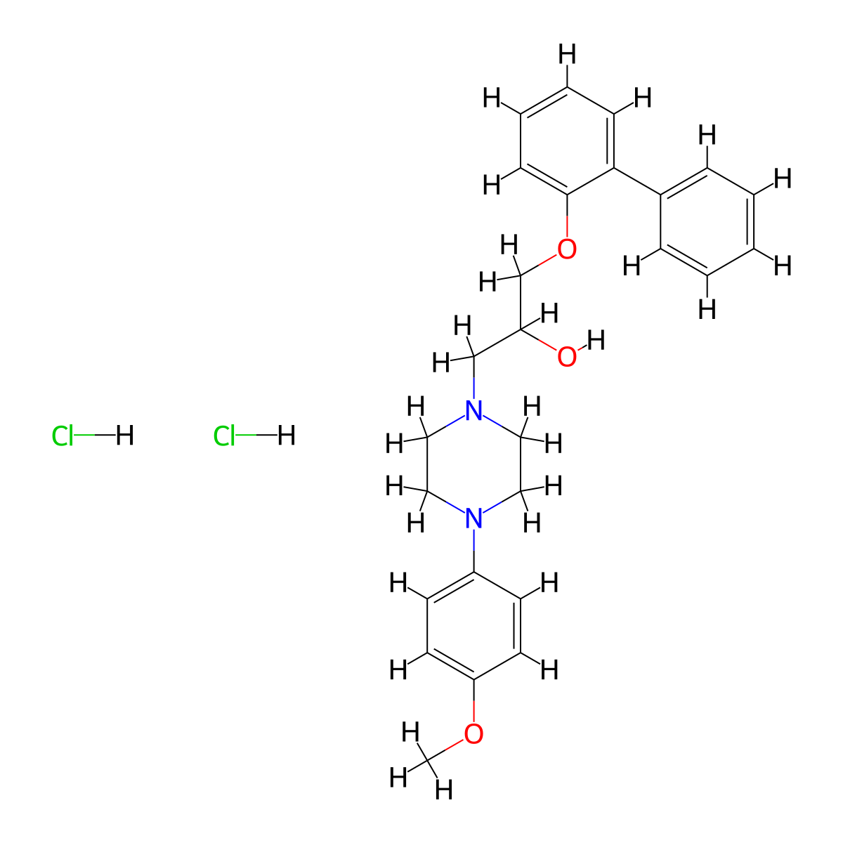 1-{[1,1'-Biphenyl]-2-yloxy}-3-[4-(4-methoxyphenyl)piperazin-1-YL]propan-2-OL dihydrochloride molecular structure, CAS 1185146-51-3