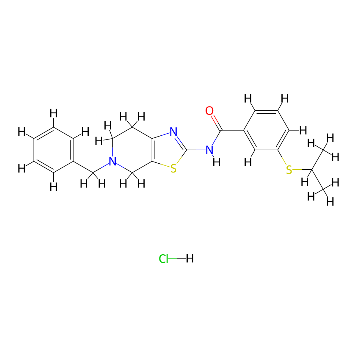 N-(5-benzyl-4,5,6,7-tetrahydrothiazolo[5,4-c]pyridin-2-yl)-3-(isopropylthio)benzamide hydrochloride molecular structure, CAS 1185146-99-9
