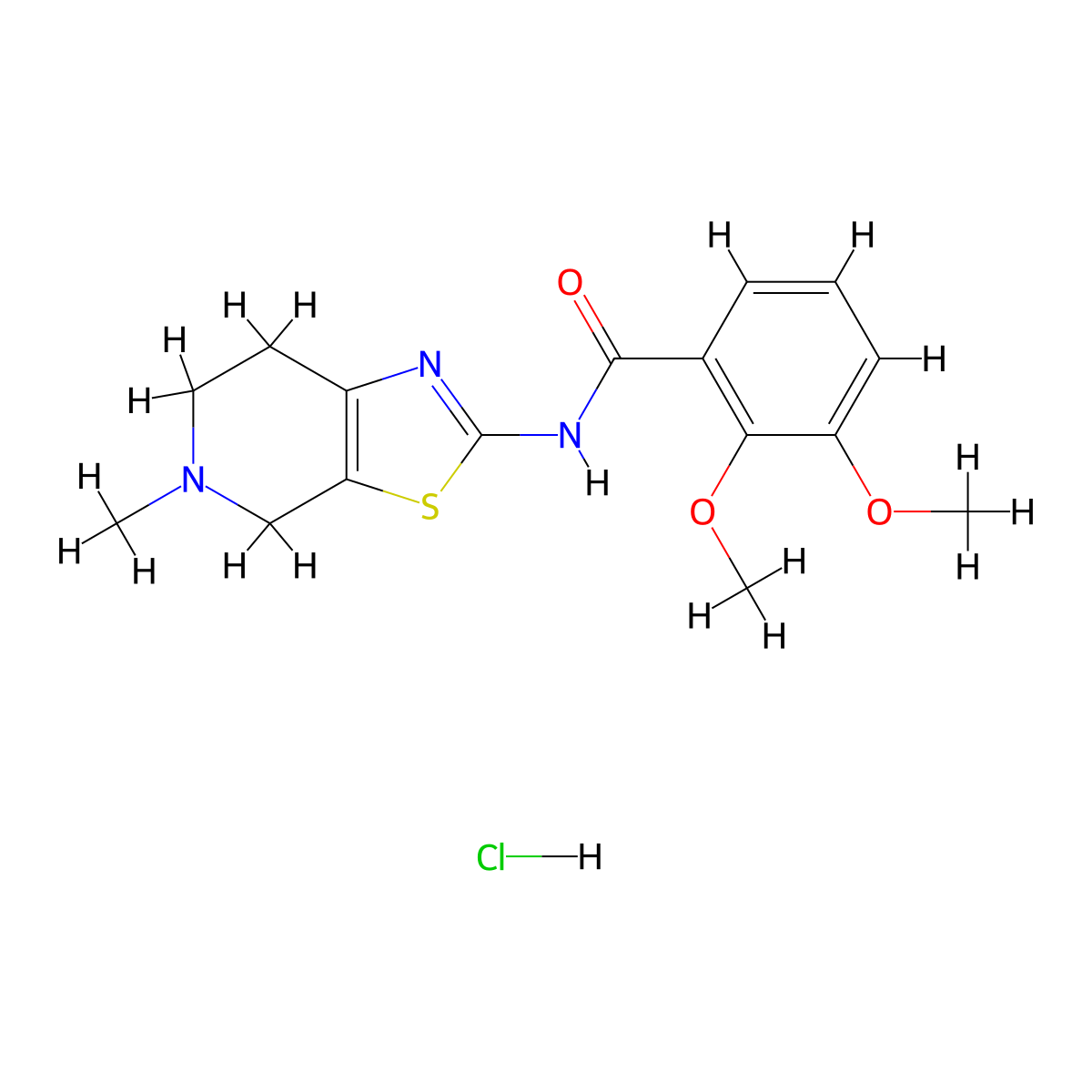 2,3-dimethoxy-N-(5-methyl-4,5,6,7-tetrahydrothiazolo[5,4-c]pyridin-2-yl)benzamide hydrochloride molecular structure, CAS 1185147-42-5
