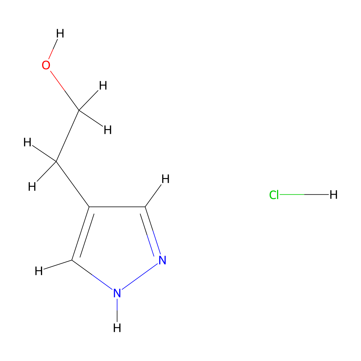 2-(1H-pyrazol-4-yl)ethan-1-ol hydrochloride molecular structure, CAS 1185150-10-0