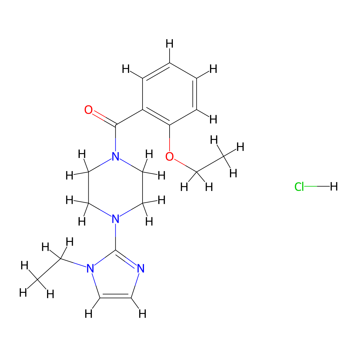 (2-ethoxyphenyl)(4-(1-ethyl-1H-imidazol-2-yl)piperazin-1-yl)methanone hydrochloride molecular structure, CAS 1185152-06-0