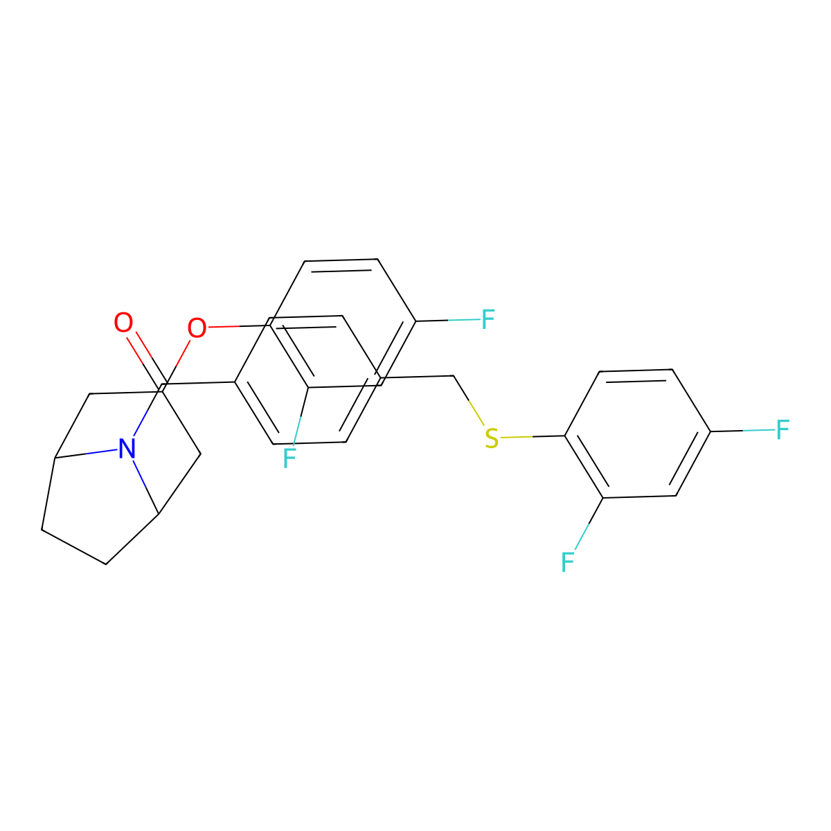[3-(2,4-Difluorophenoxy)-8-azabicyclo[3.2.1]oct-8-yl](4-{[(2,4-difluorophenyl)sulfanyl]methyl}phenyl)methanone molecular structure, CAS 1185152-58-2