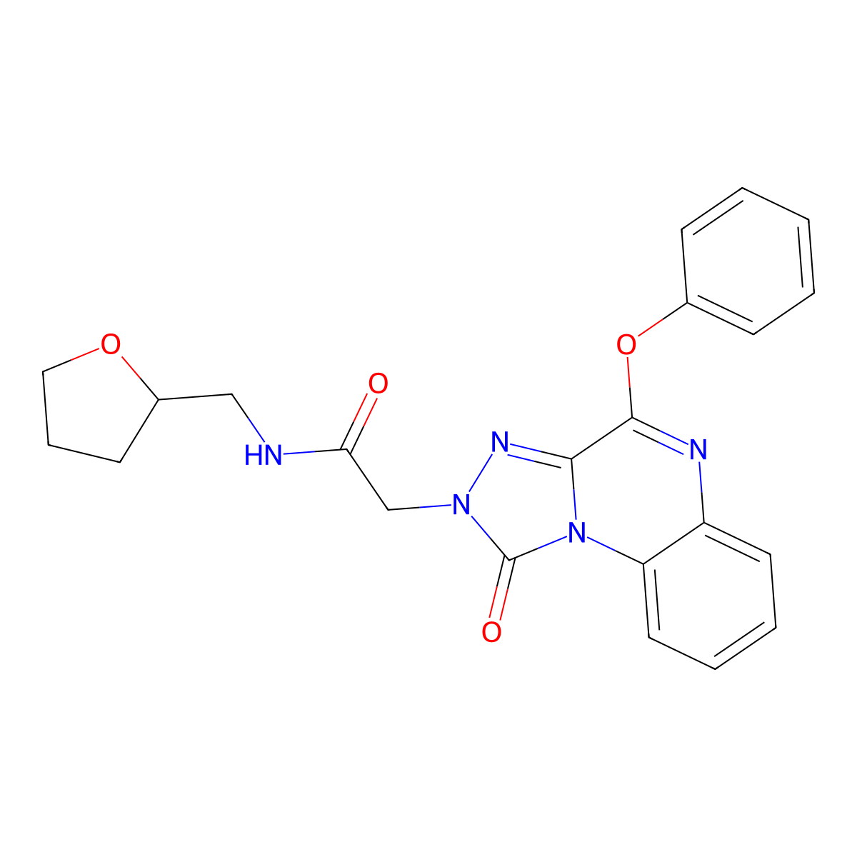 2-(1-oxo-4-phenoxy[1,2,4]triazolo[4,3-a]quinoxalin-2(1H)-yl)-N-(tetrahydrofuran-2-ylmethyl)acetamide molecular structure, CAS 1185152-96-8