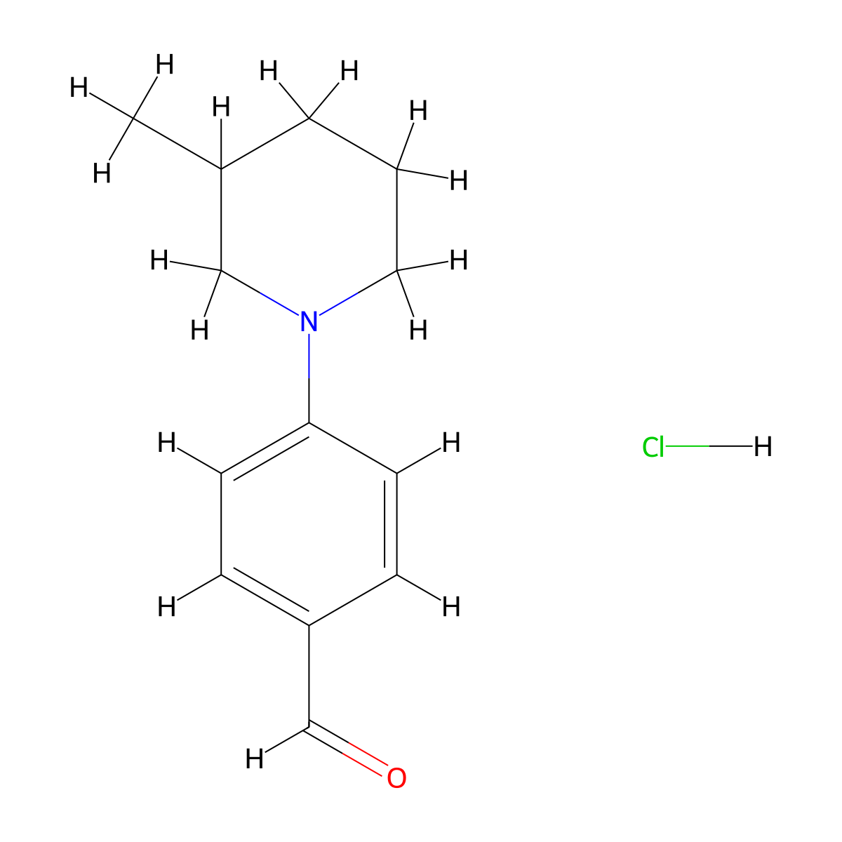 4-(3-Methylpiperidin-1-yl)benzaldehyde hydrochloride molecular structure, CAS 1185153-16-5