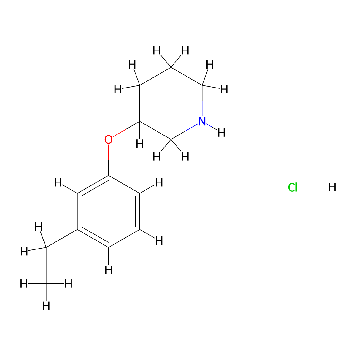 3-(3-Ethylphenoxy)piperidine hydrochloride molecular structure, CAS 1185153-32-5