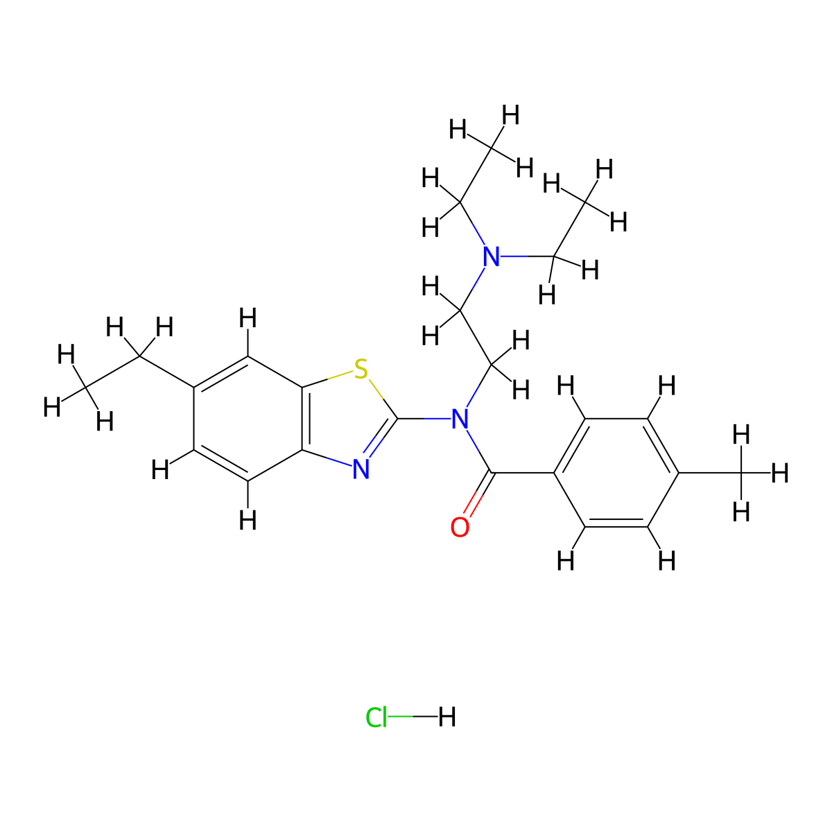 N-(2-(diethylamino)ethyl)-N-(6-ethylbenzo[d]thiazol-2-yl)-4-methylbenzamide hydrochloride molecular structure, CAS 1185153-88-1