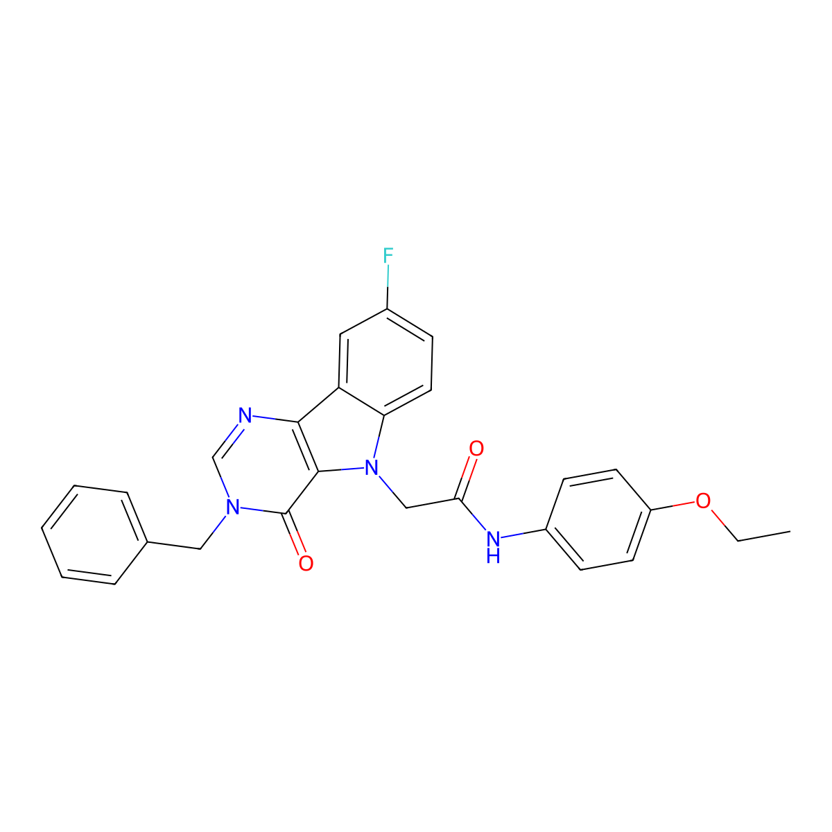 2-(3-benzyl-8-fluoro-4-oxo-3H-pyrimido[5,4-b]indol-5(4H)-yl)-N-(4-ethoxyphenyl)acetamide molecular structure, CAS 1185156-08-4