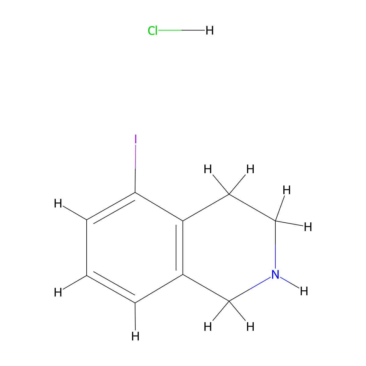 1,2,3,4-Tetrahydro-5-iodoisoquinoline hydrochloride molecular structure, CAS 1185156-32-4