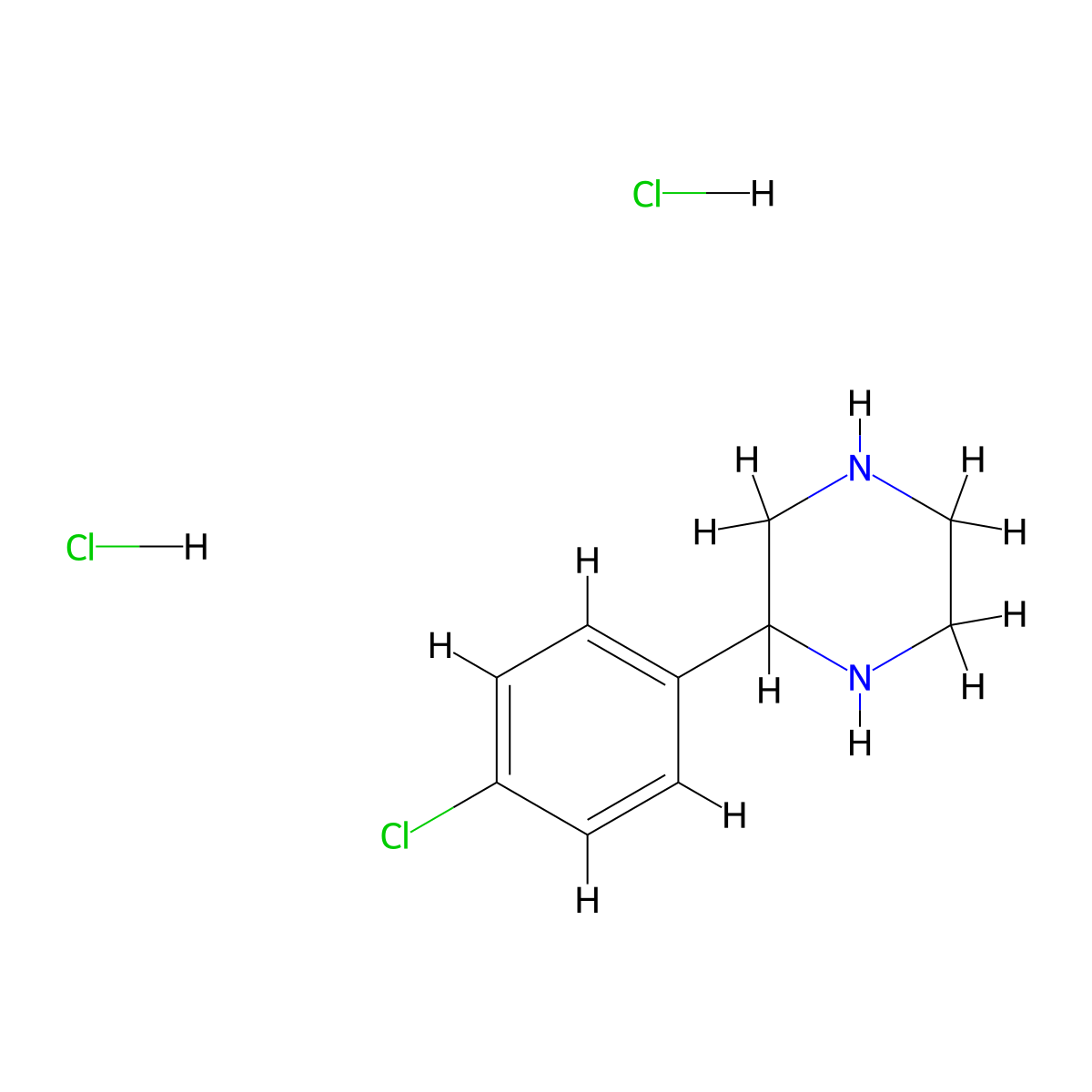2-(4-Chlorophenyl)piperazine dihydrochloride molecular structure, CAS 1185157-51-0