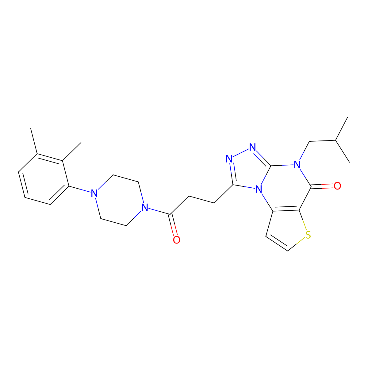 1-(3-(4-(2,3-dimethylphenyl)piperazin-1-yl)-3-oxopropyl)-4-isobutylthieno[2,3-e][1,2,4]triazolo[4,3-a]pyrimidin-5(4H)-one molecular structure, CAS 1185157-79-2