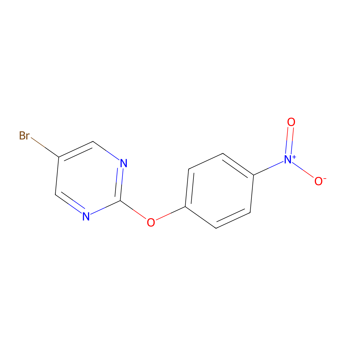 5-Bromo-2-(4-nitrophenoxy)pyrimidine molecular structure, CAS 1185158-29-5