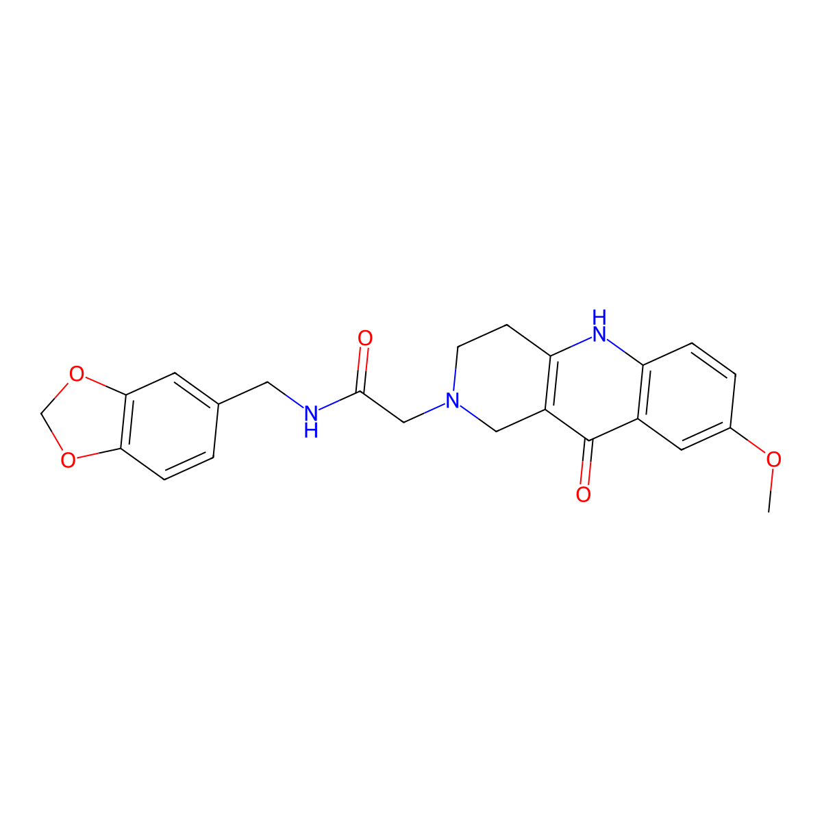 N-(benzo[d][1,3]dioxol-5-ylmethyl)-2-(8-methoxy-10-oxo-3,4-dihydrobenzo[b][1,6]naphthyridin-2(1H,5H,10H)-yl)acetamide molecular structure, CAS 1185159-20-9