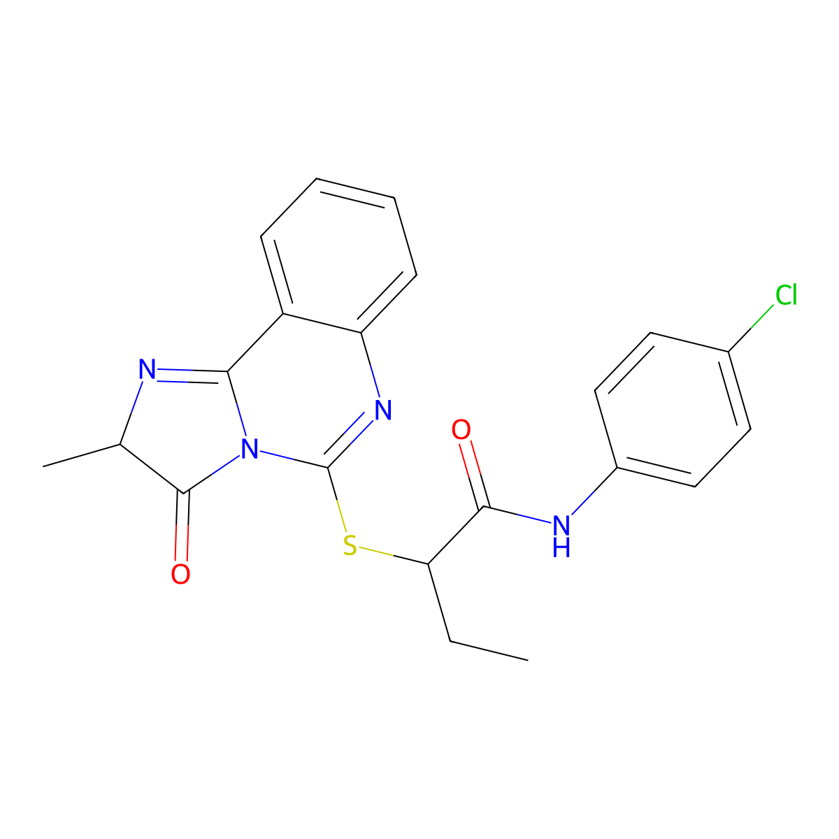 N-(4-chlorophenyl)-2-((2-methyl-3-oxo-2,3-dihydroimidazo[1,2-c]quinazolin-5-yl)thio)butanamide molecular structure, CAS 1185159-48-1