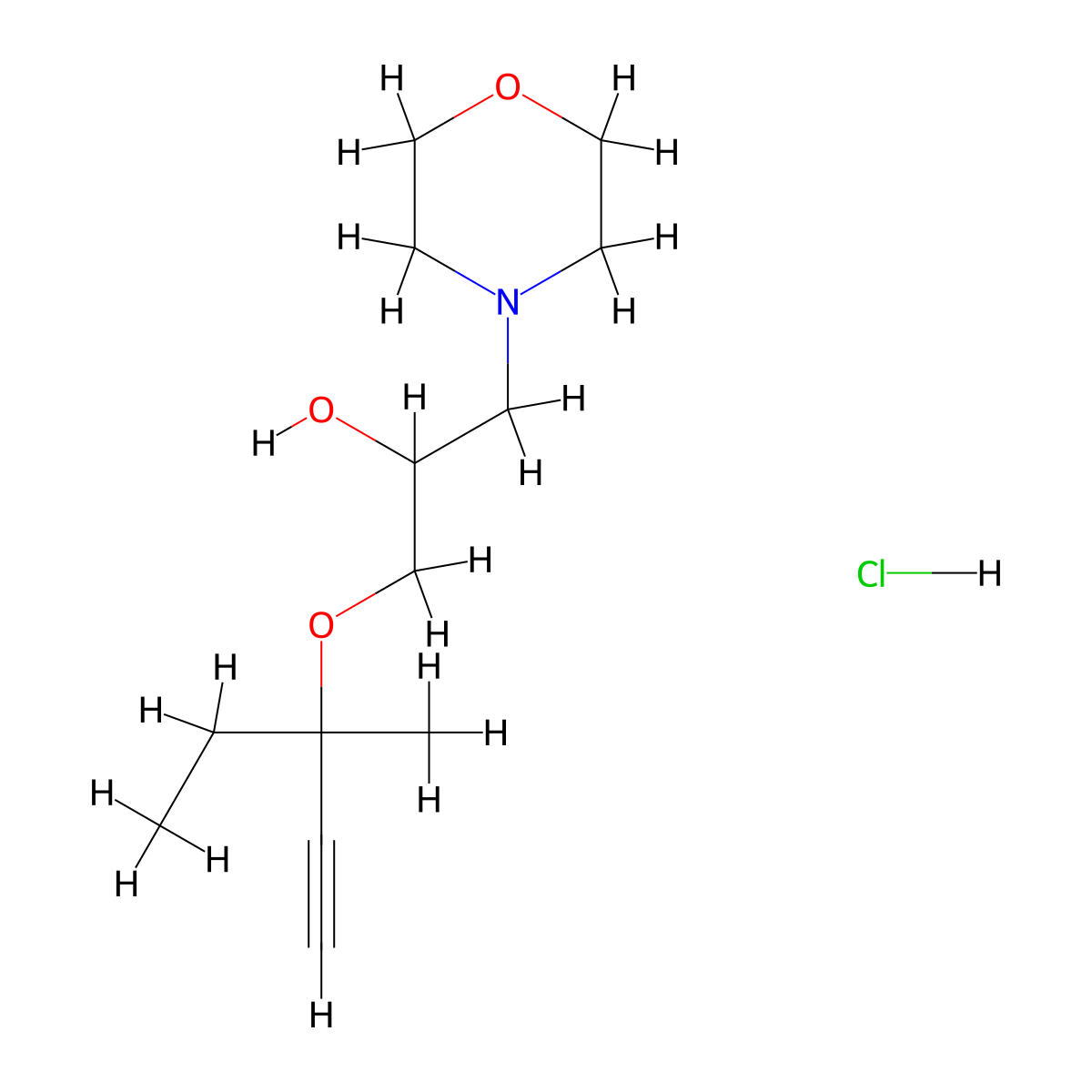 1-((3-Methylpent-1-yn-3-yl)oxy)-3-morpholinopropan-2-ol hydrochloride molecular structure, CAS 1185159-59-4
