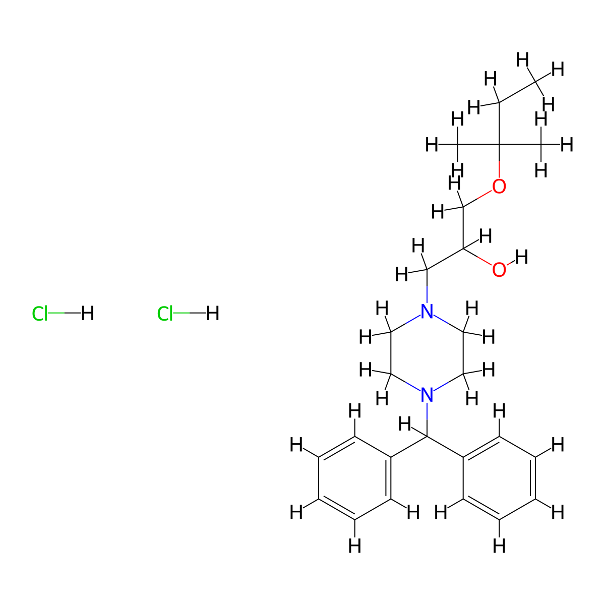 1-(4-Benzhydrylpiperazin-1-yl)-3-(tert-pentyloxy)propan-2-ol dihydrochloride molecular structure, CAS 1185161-31-2