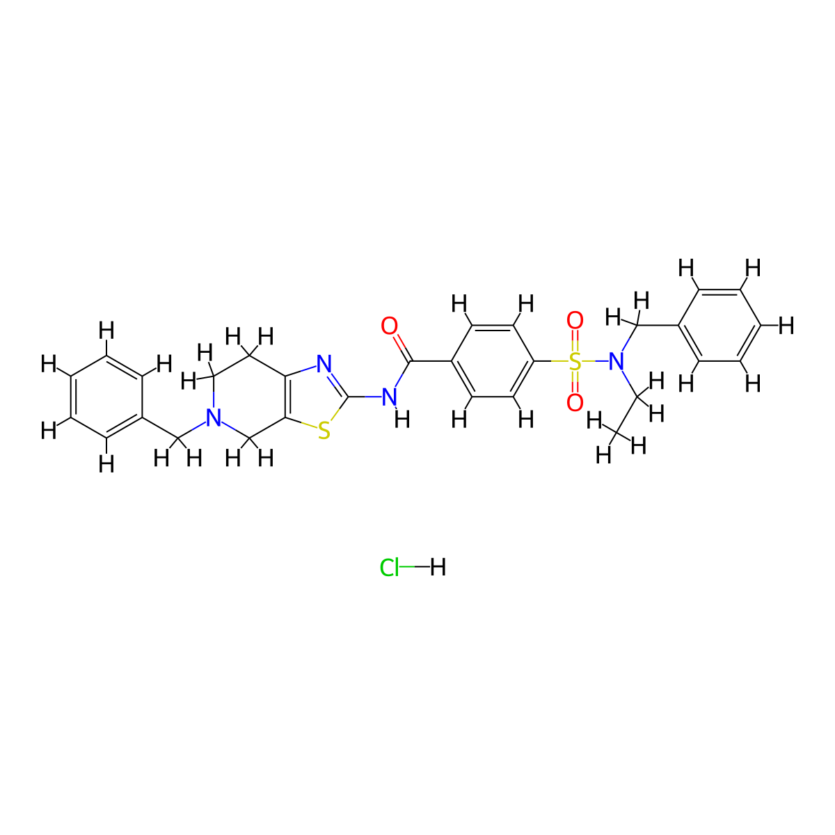 N-(5-benzyl-4,5,6,7-tetrahydrothiazolo[5,4-c]pyridin-2-yl)-4-(N-benzyl-N-ethylsulfamoyl)benzamide hydrochloride molecular structure, CAS 1185162-74-6