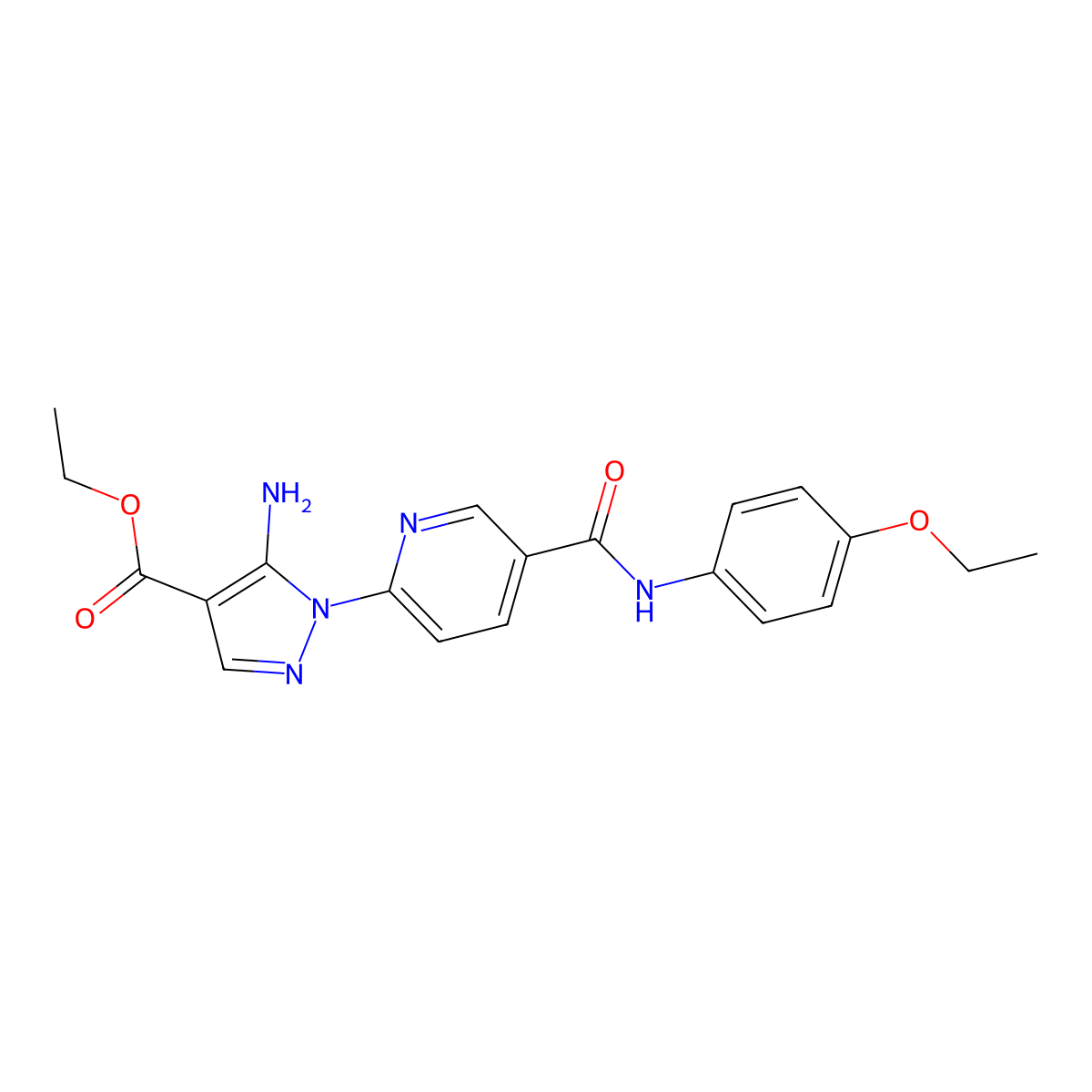 ethyl 5-amino-1-{5-[(4-ethoxyphenyl)carbamoyl]pyridin-2-yl}-1H-pyrazole-4-carboxylate molecular structure, CAS 1185164-01-5