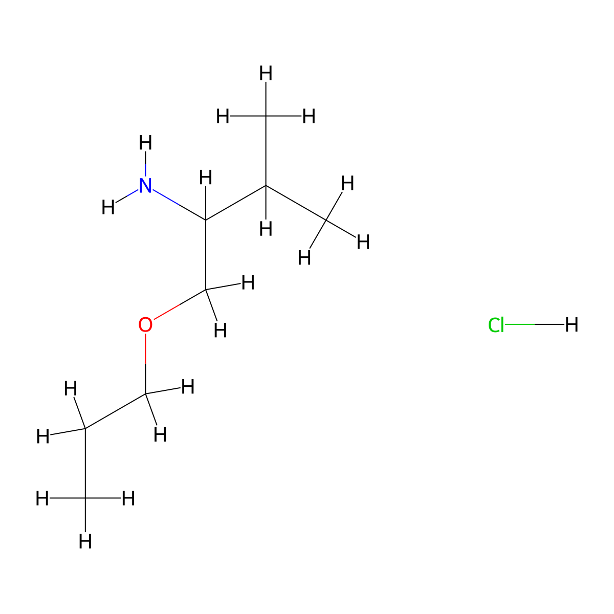 3-Methyl-1-propoxy-2-butanamine hydrochloride molecular structure, CAS 1185164-25-3