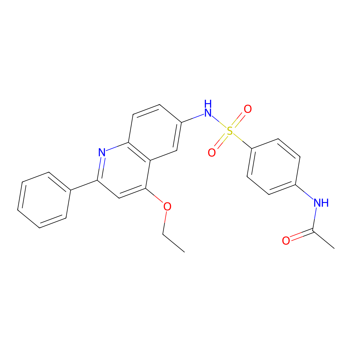 N-{4-[(4-ethoxy-2-phenylquinolin-6-yl)sulfamoyl]phenyl}acetamide molecular structure, CAS 1185164-28-6