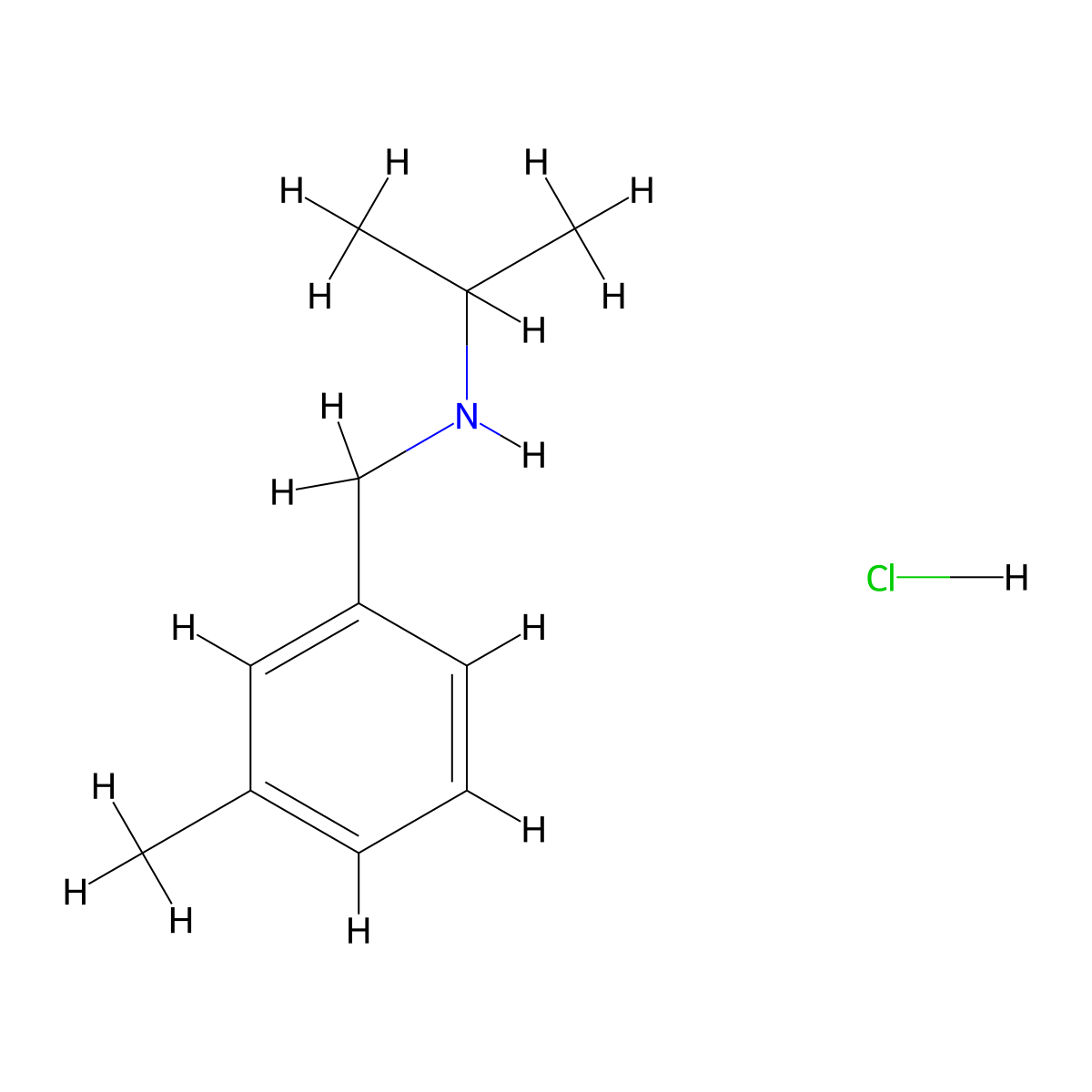 N-(3-Methylbenzyl)-2-propanamine hydrochloride molecular structure, CAS 1185164-44-6