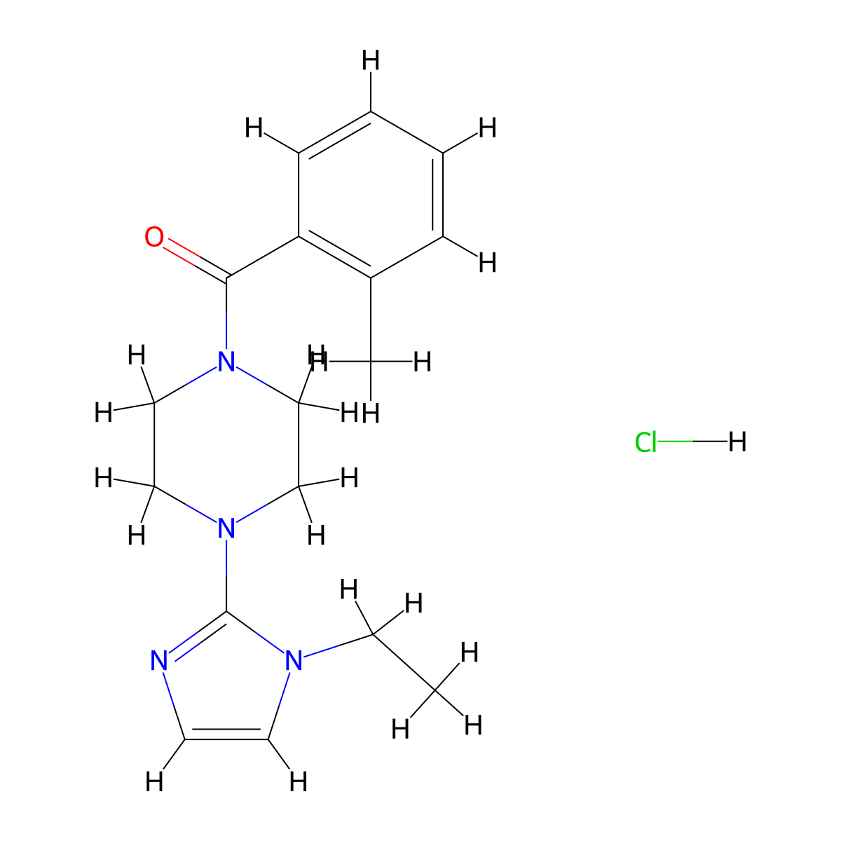 (4-(1-ethyl-1H-imidazol-2-yl)piperazin-1-yl)(o-tolyl)methanone hydrochloride molecular structure, CAS 1185164-66-2