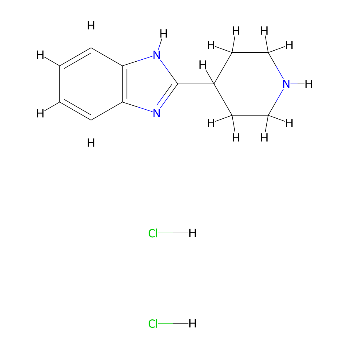 2-(piperidin-4-yl)-1H-benzimidazole dihydrochloride molecular structure, CAS 1185164-71-9