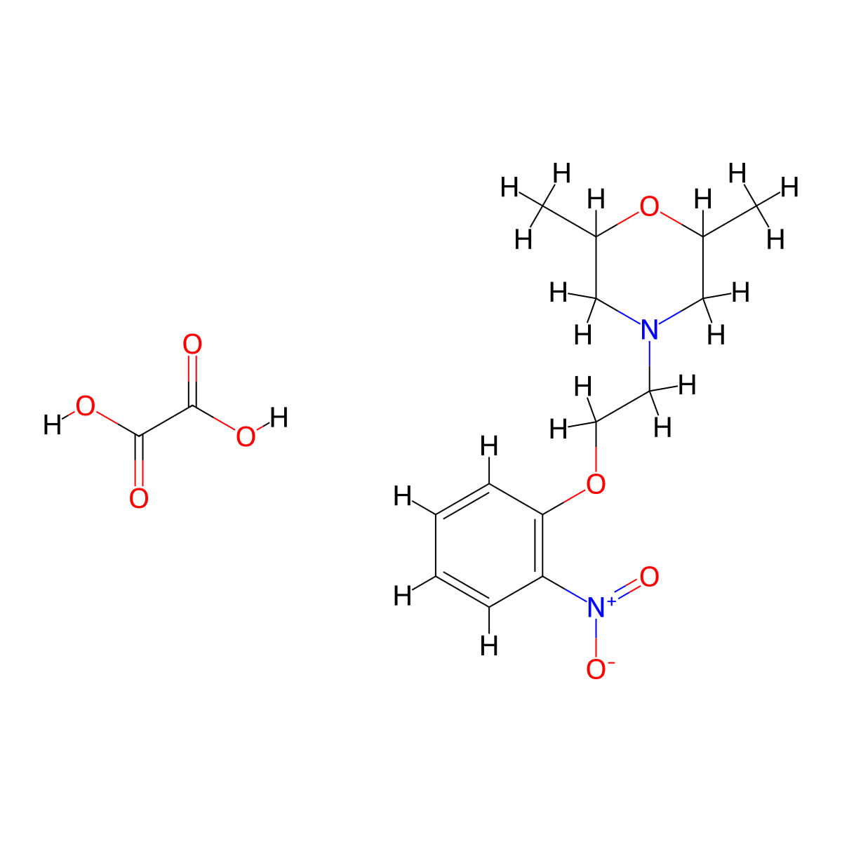 2,6-Dimethyl-4-[2-(2-nitrophenoxy)ethyl]morpholine oxalate molecular structure, CAS 1185165-41-6