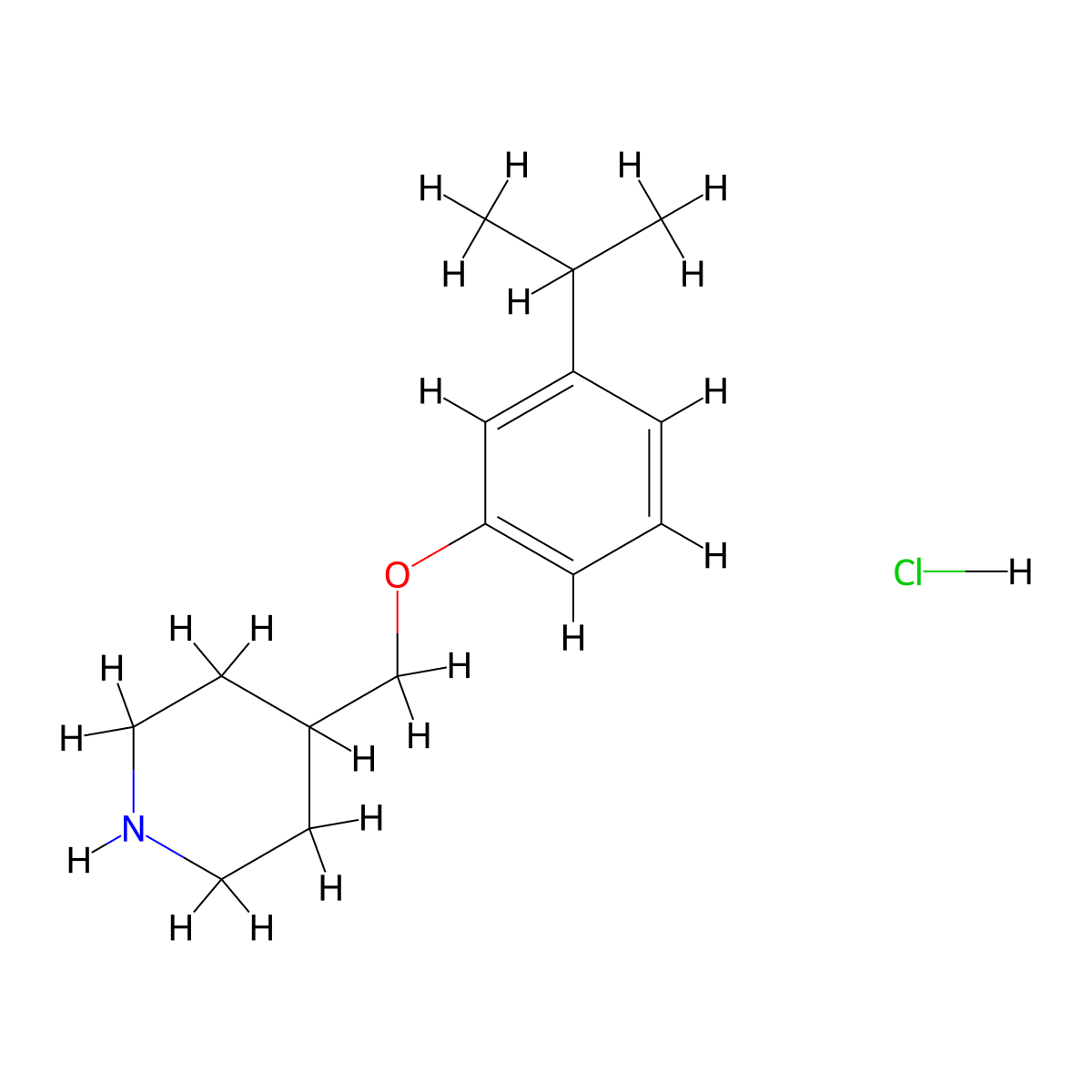 4-((3-Isopropylphenoxy)methyl)piperidine hydrochloride molecular structure, CAS 1185165-45-0