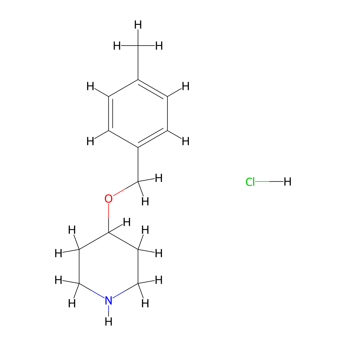 4-((4-Methylbenzyl)oxy)piperidine hydrochloride molecular structure, CAS 1185165-54-1